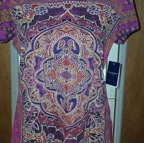 🌎Lucky Brand Persian Carpet Tee: Purple Potion  💜 Sz Small🌎 - Picture 15 of 16
